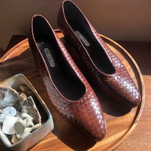 Vintage Woven Leather Heels